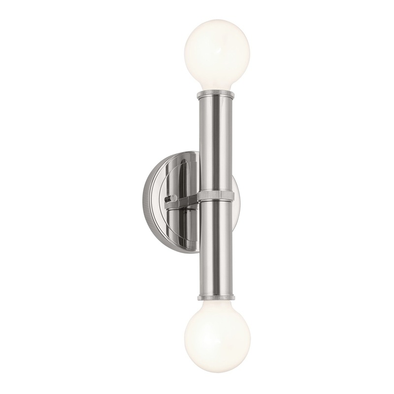 Kichler 55159PN Two Light Wall Sconce, Polished Nickel