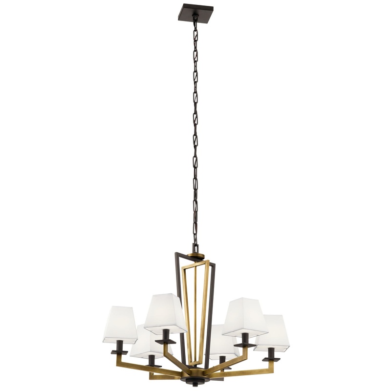 Six Light Chandelier from the Dancar Collection in Natural Brass Finish by Kichler