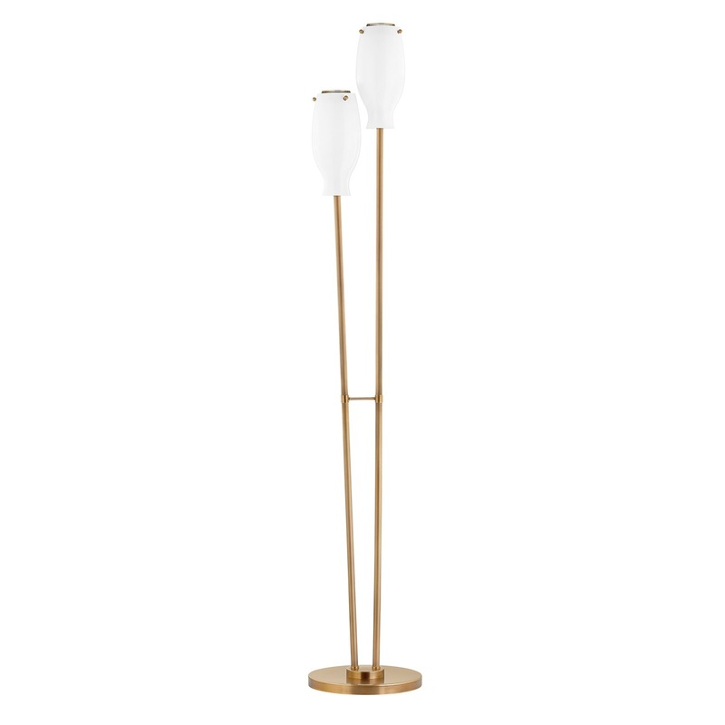 Two Light Floor Lamp from the Geyser Collection in Patina Brass Finish by Troy Lighting