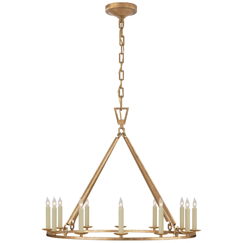 12 Light Chandelier from the Darlana Ring Collection in Gilded Iron Finish by Visual Comfort Signature