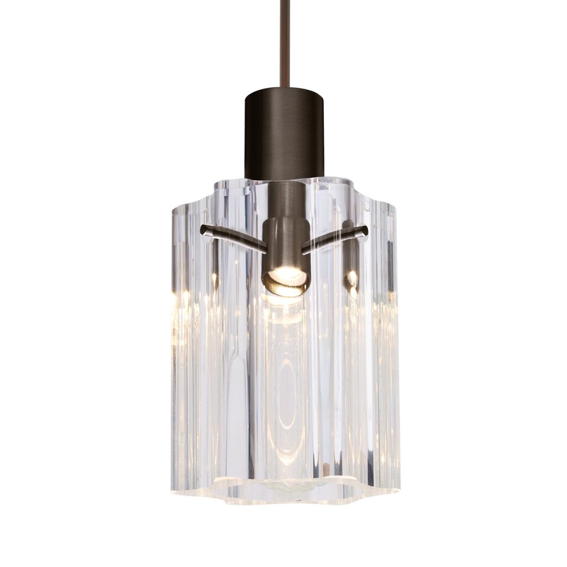 Besa 1XC-ICE4CL-BR Besa Ice 4 Pendant One Light Pendant Bronze