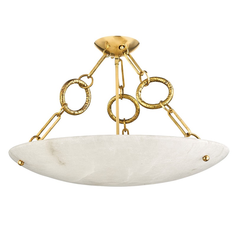 Corbett Lighting 420-06-VB Yadira Six Light Semi Flush Mount Vintage Brass