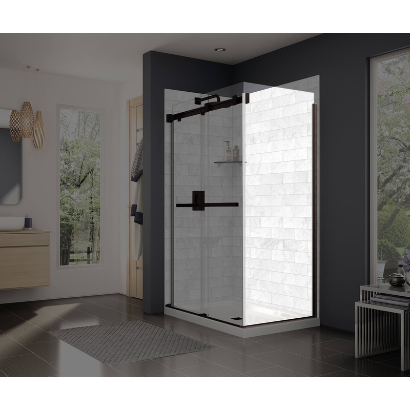 MAAX 137310-900-173-000 Duel and Inverto Return Panel for 32 in. Base with Clear glass in Dark Bronze
