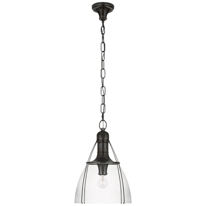 One Light Pendant from the Prestwick Collection in Bronze Finish by Visual Comfort Signature