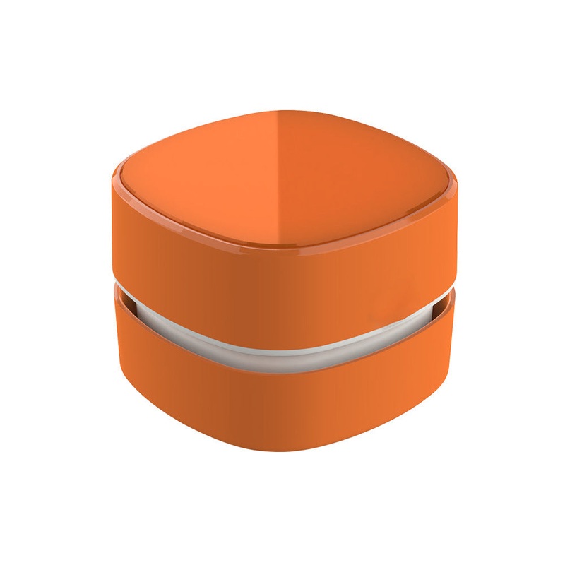 Orange Rechargeable Cordless Mini Desktop Vacuum – Portable Handheld Cleaner for Desk, Keyboard, Crumb & Dust