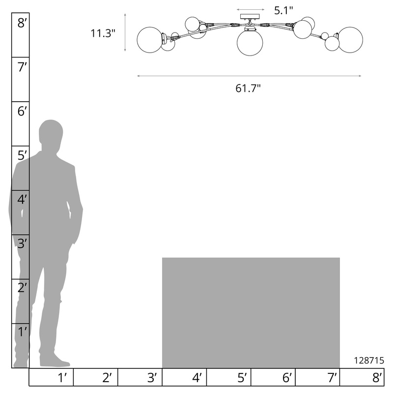Sprig Semi-Flush White Opal Glass (GG)