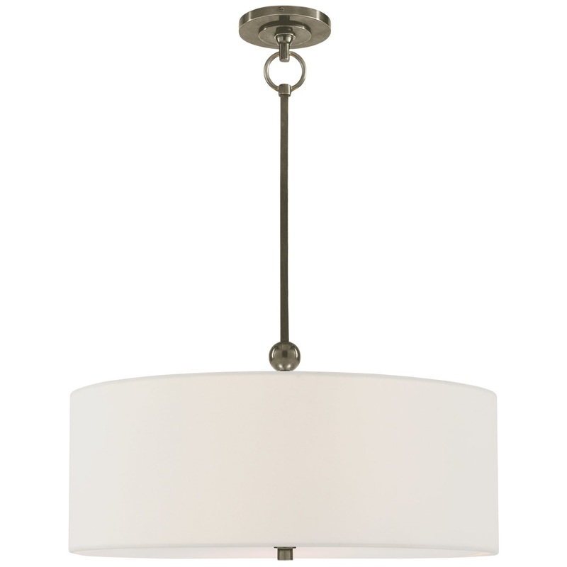 Two Light Hanging Lantern from the Reed Collection in Antique Nickel Finish by Visual Comfort Signature