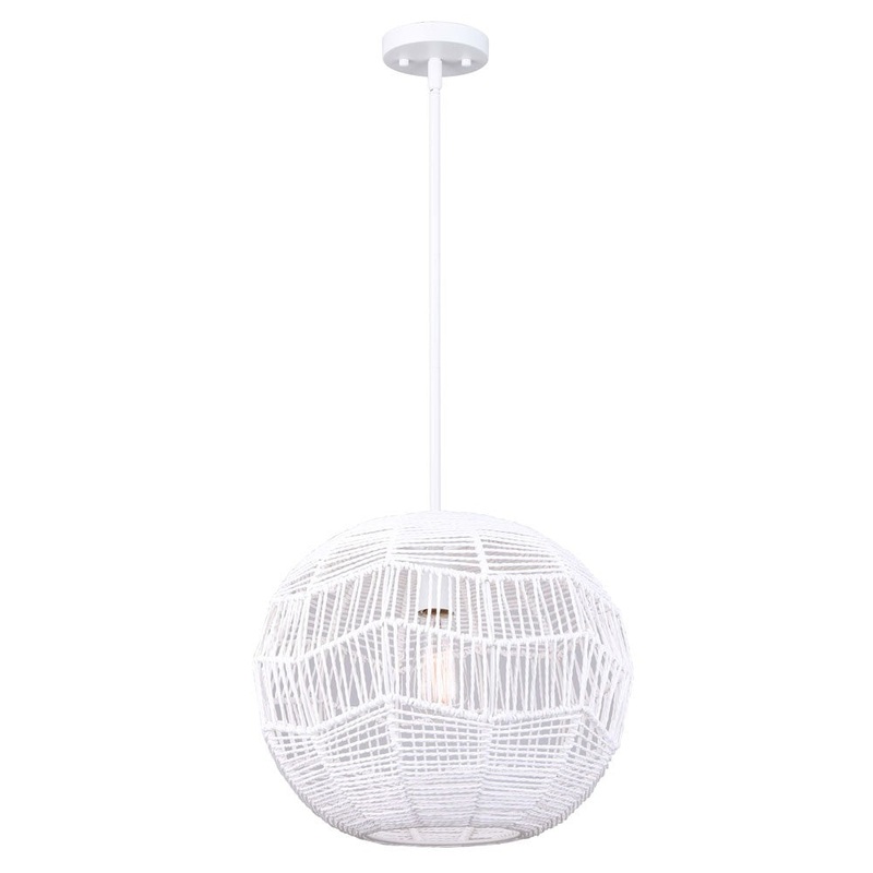 Canarm IPL2036B01WH Leona One Light Pendant Matte White