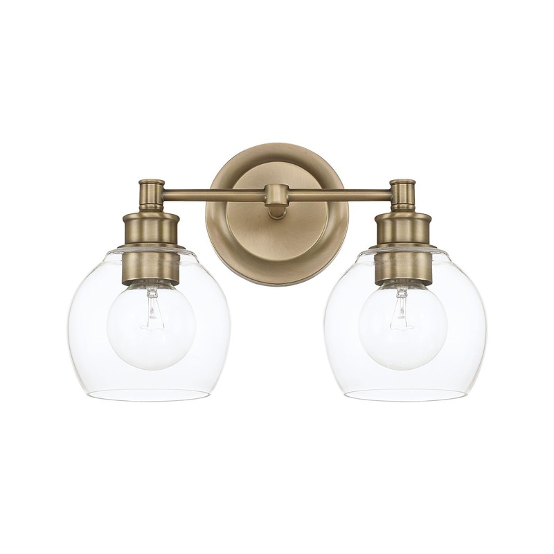 Capital Lighting 121121AD-426 Mid Century 2 Light Vanity Aged Brass