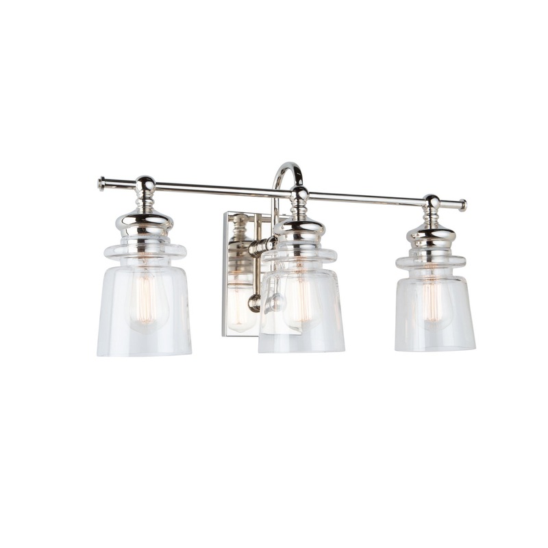 Castara Bathroom Vanity Light – Polished Nickel / 3-Light