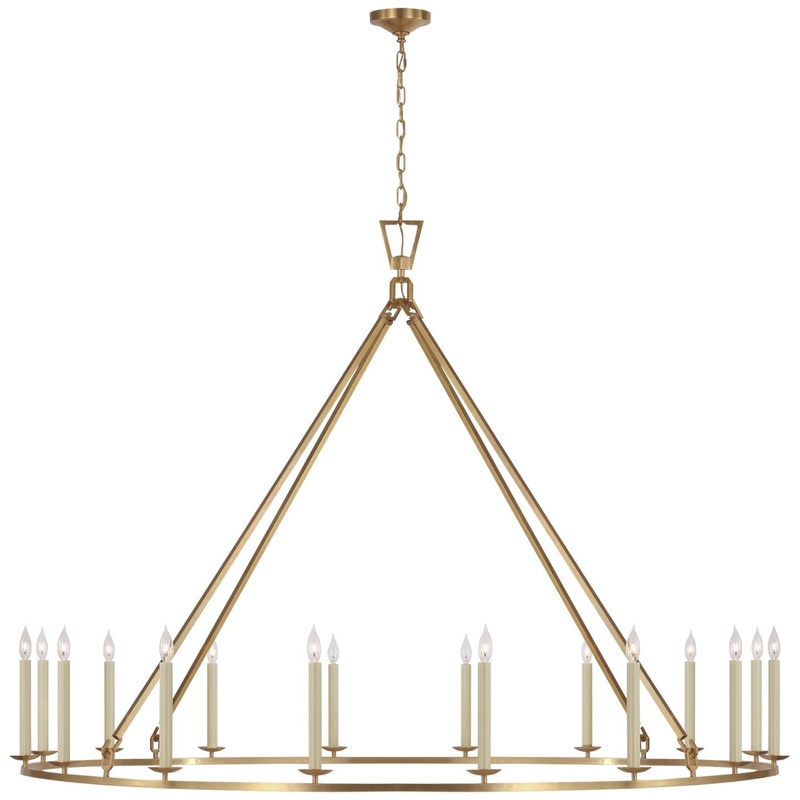 LED Chandelier from the Darlana Ring Collection in Antique-Burnished Brass Finish by Visual Comfort Signature