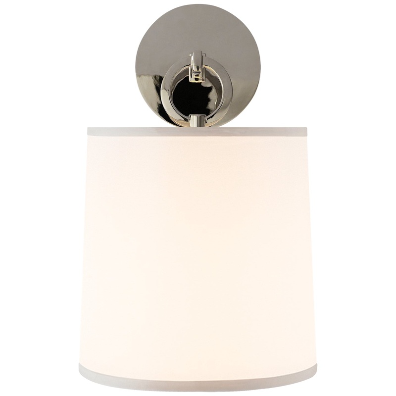 One Light Wall Sconce from the French Cuff Collection in Polished Nickel Finish by Visual Comfort Signature