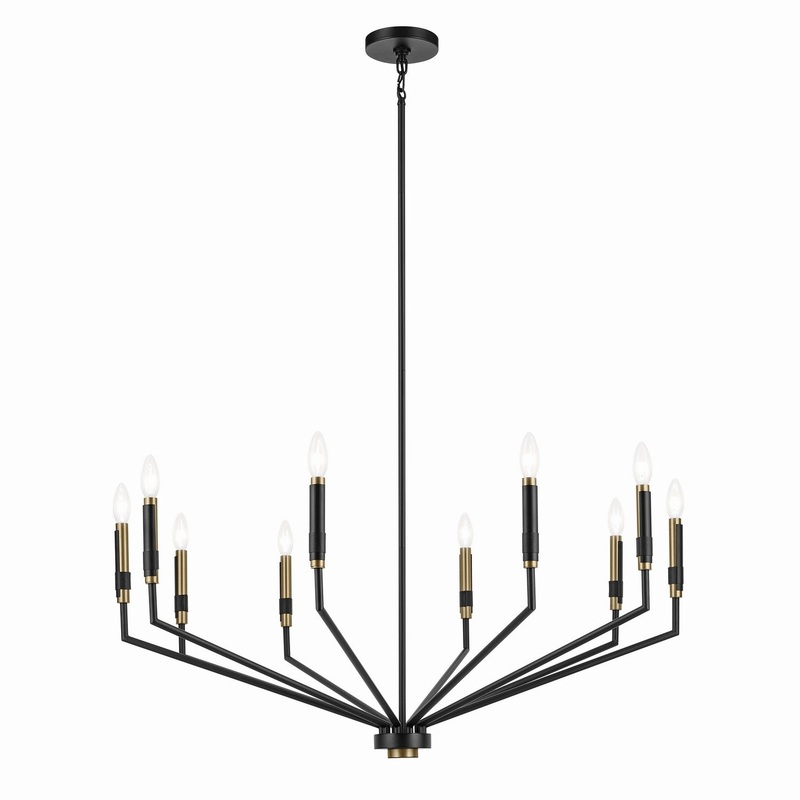 Ten Light Chandelier from the Armand Collection in Black Finish by Kichler
