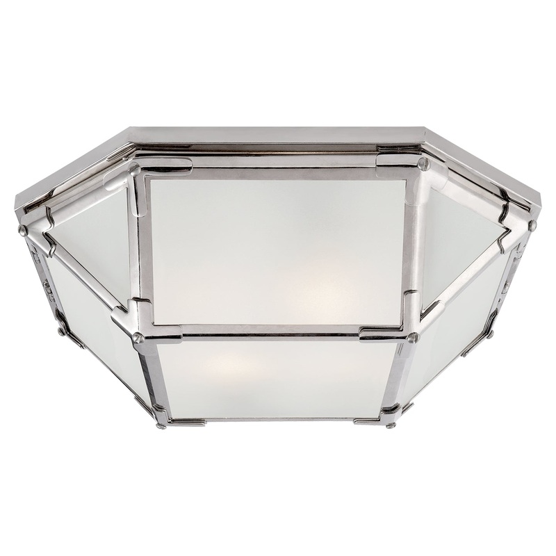 Two Light Flush Mount from the Morris Collection in Polished Nickel Finish by Visual Comfort Signature