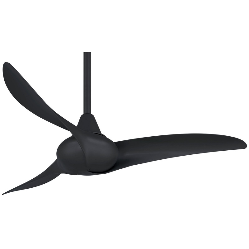 3-blade Wave Ceiling Fan by Minka Aire (Dry Rated) Coal/Coal 44″