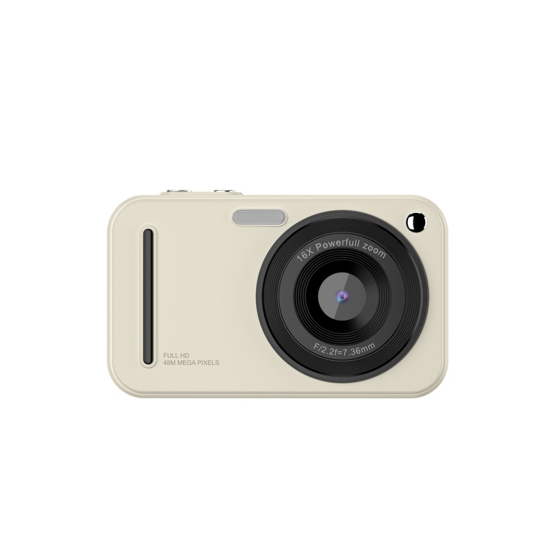 48MP Digital Camera with 16x Zoom & AF Autofocus – Full HD Vlogging Camera for Beginners & Kids(Beige)