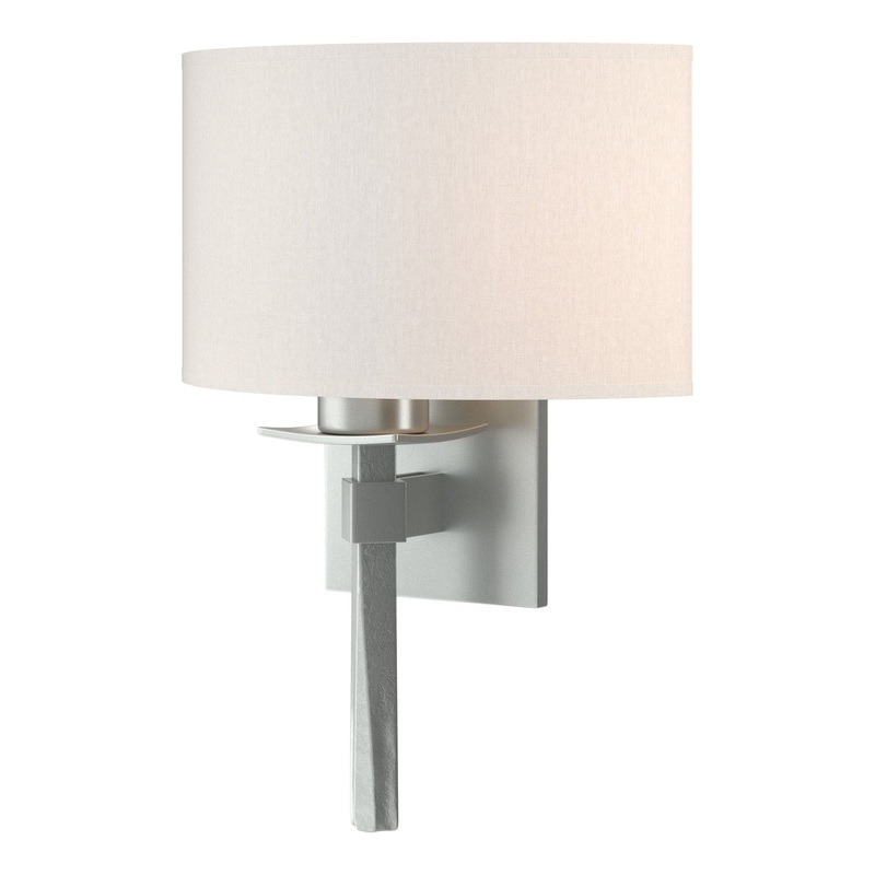 Beacon Hall Half Drum Shade Sconce Vintage Platinum Flax Shade (SE)