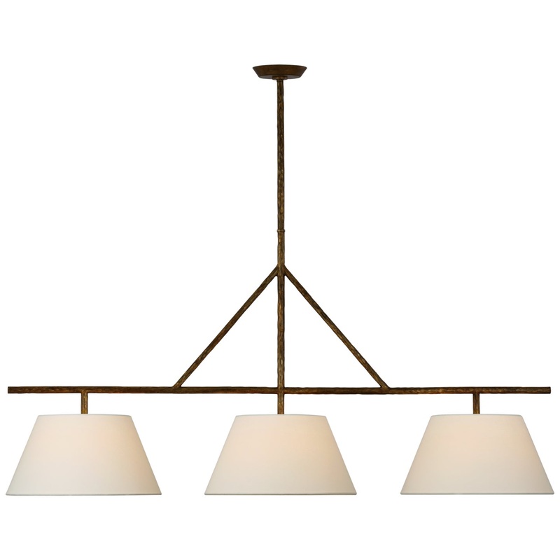 LED Linear Pendant from the Collette Collection in Gilded Iron Finish by Visual Comfort Signature