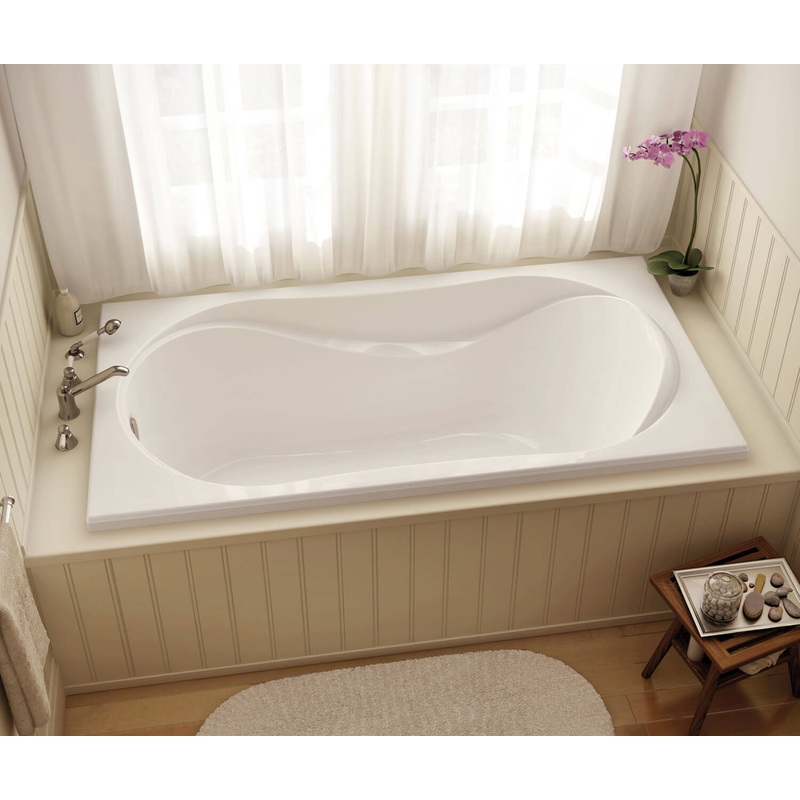 MAAX 102722-091-001-100 Cocoon 6032 Acrylic Drop-in End Drain 10 Microjets Bathtub in White