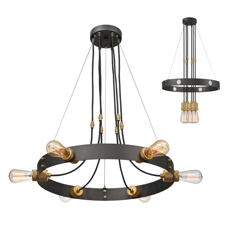 Six Light Chandelier from the Troubadour Collection in Bronze Finish by Z-Lite