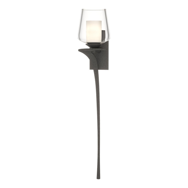 Antasia Double Glass 1-Light Sconce Natural Iron Left