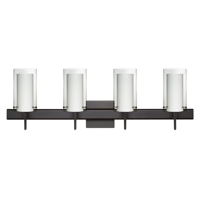 Besa 4SW-C44007-BR-SQ Pahu Four Light Wall Sconce Bronze (Discontinued)