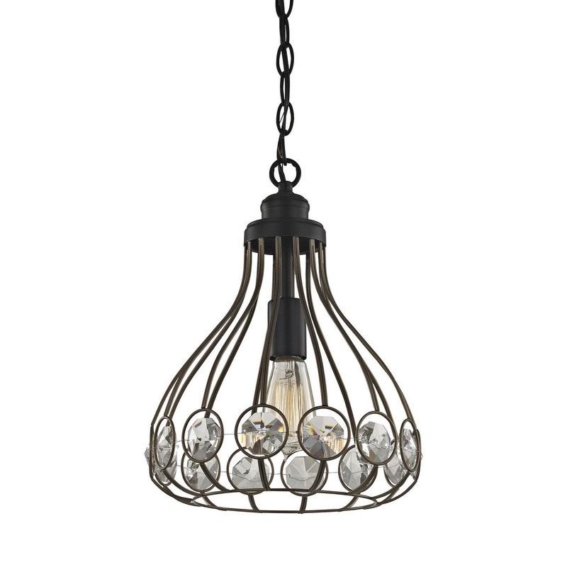 ELK Home 81105/1-LA Crystal Web One Light Mini Pendant Gold