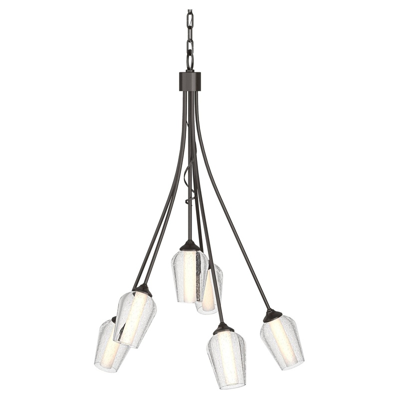 Flora 6-Arm Chandelier Oil Rubbed Bronze Seeded Glass with Opal Diffuser (ZS)