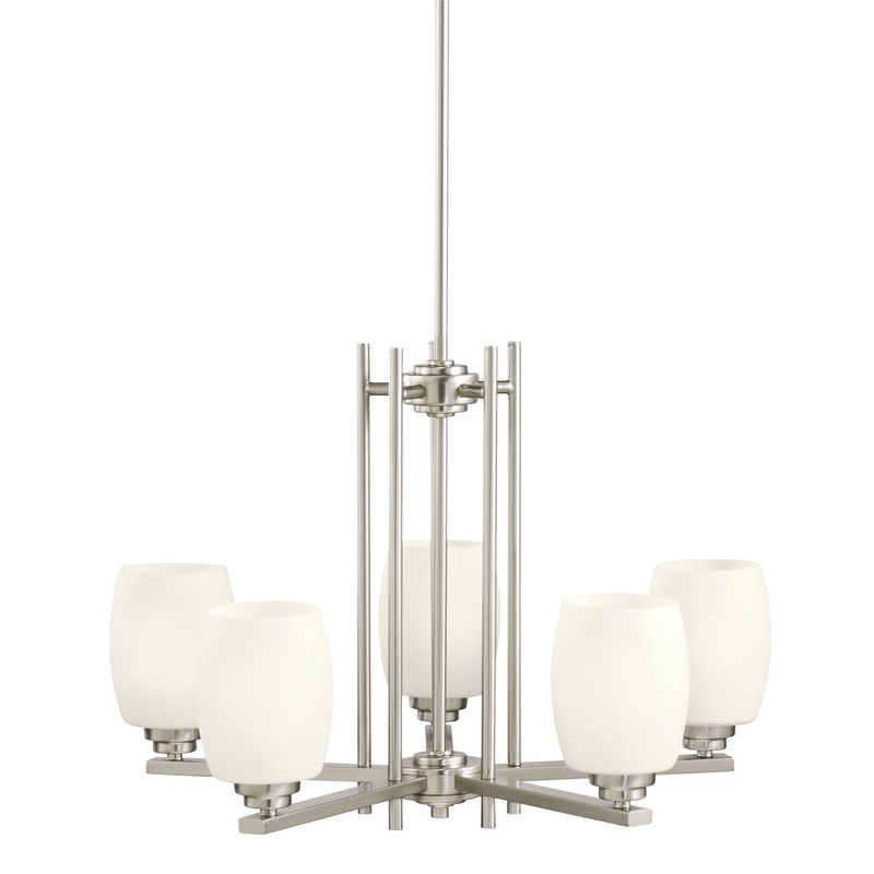 Kichler 1896NI Five Light Chandelier, Brushed Nickel
