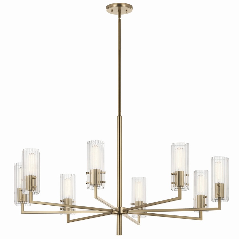 Kichler 52680CPZ Eight Light Chandelier, Champagne Bronze