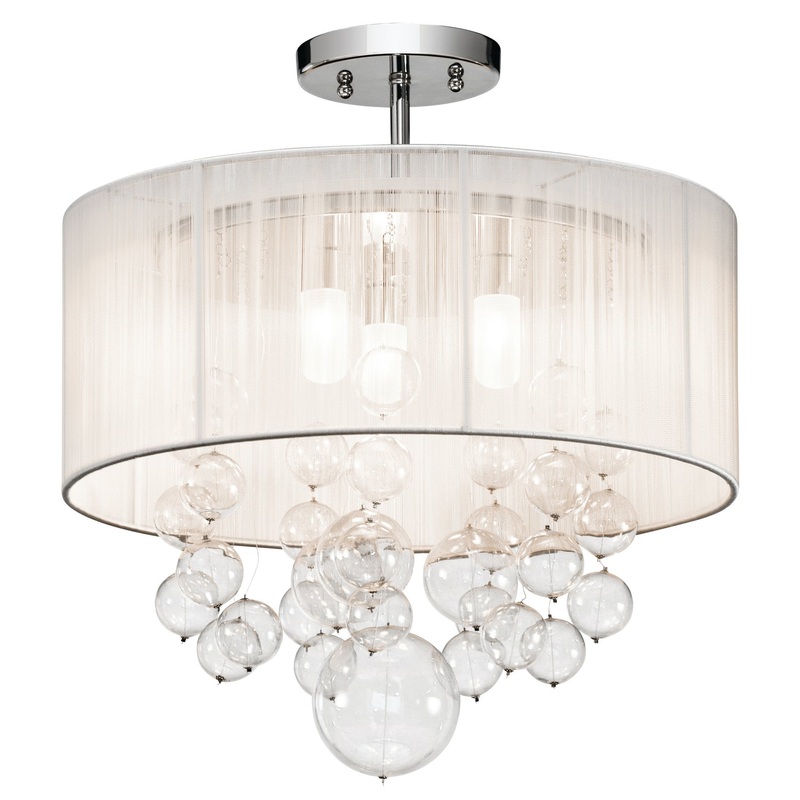 Kichler 83227 Three Light Semi Flush Mount, Chrome