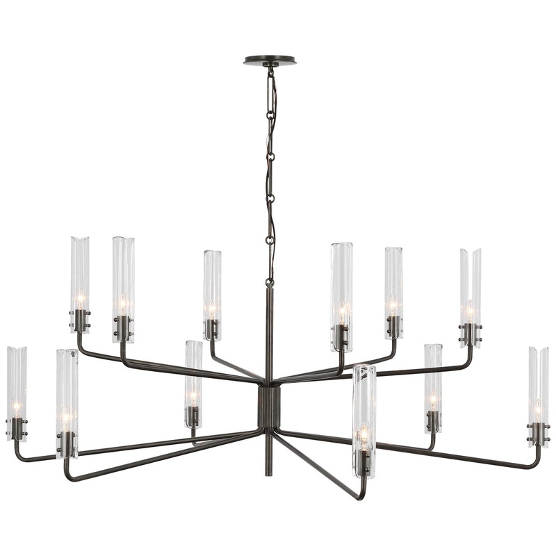LED Chandelier from the Casoria Collection in Bronze Finish by Visual Comfort Signature