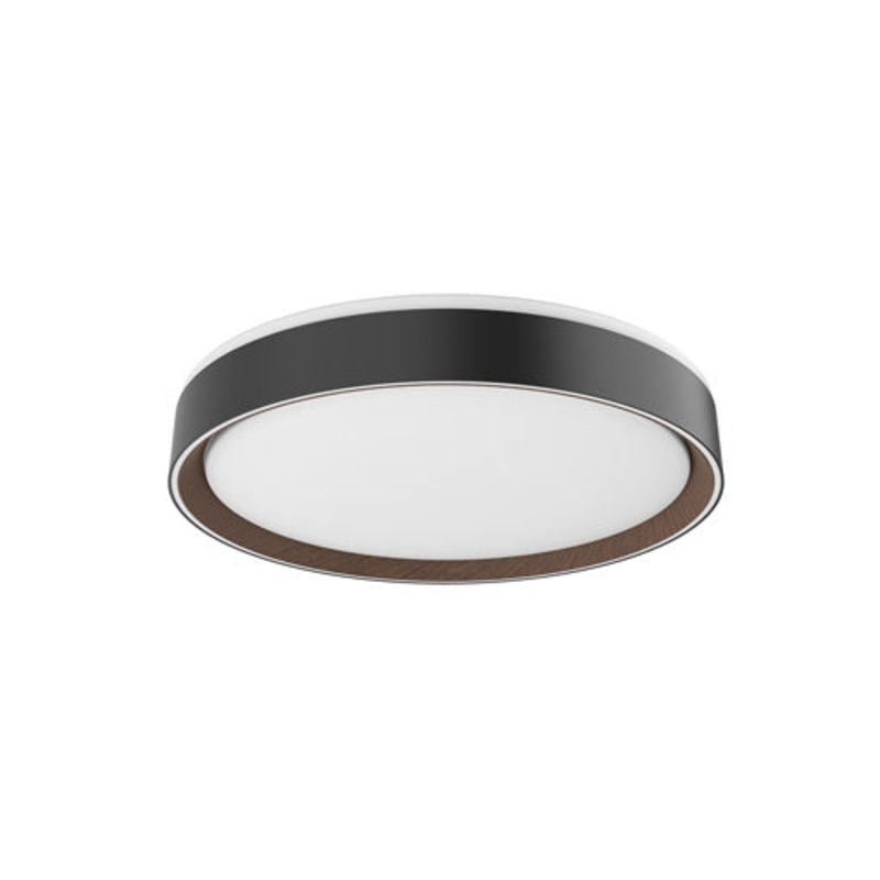 LED Flush Mount from the Essex Collection in Black/Walnut Finish by Kuzco Lighting