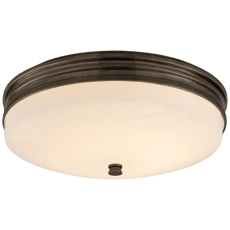 LED Flush Mount from the Launceton Collection in Bronze Finish by Visual Comfort Signature