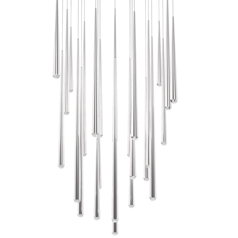 LED Pendant from the Cascade Collection in Polished Nickel Finish by Modern Forms
