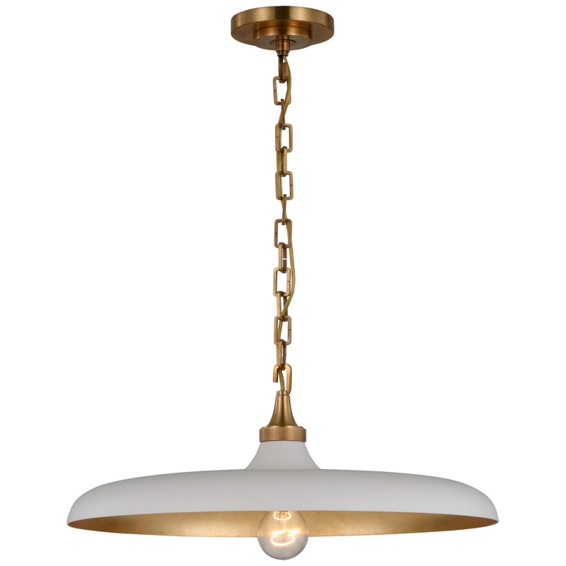 LED Pendant from the Piatto Collection in Hand-Rubbed Antique Brass Finish by Visual Comfort Signature
