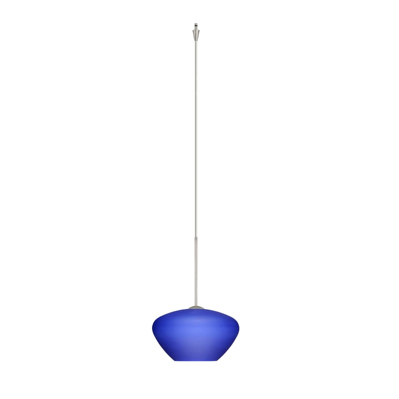 One Light Pendant from the Peri Collection in Satin Nickel Finish by Besa