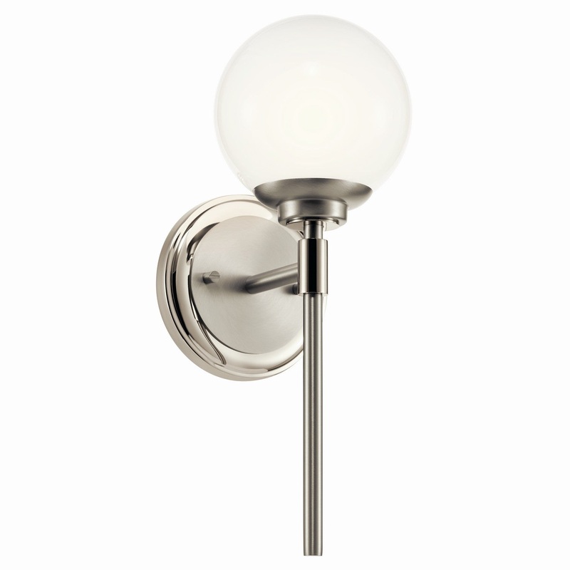 One Light Wall Sconce from the Benno Collection in Polished Nickel Finish by Kichler