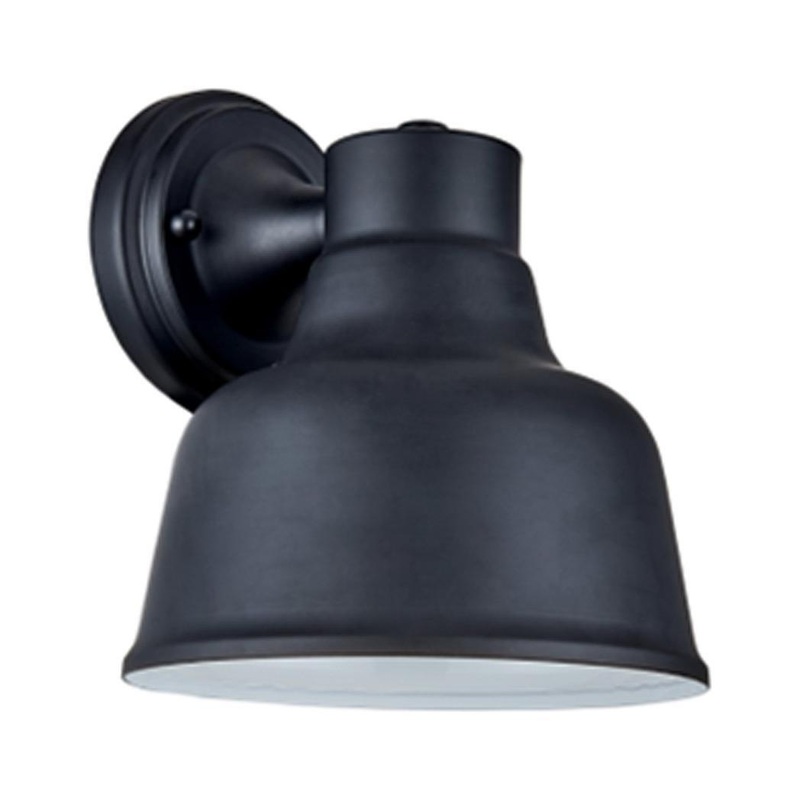 Selden 1-Light Wall Lantern Matte Black with White Gloss Interior