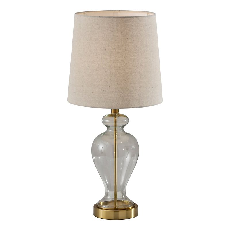 Sonata Table Lamp Glass with Natural Shade