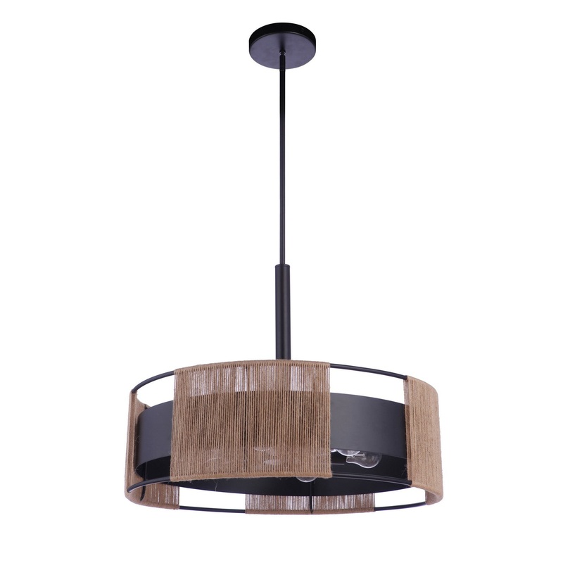 Craftmade 59096-FB Kensey Six Light Pendant Flat Black