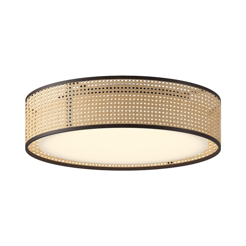 LED Flush Mount from the Lyla Collection in Rattan Finish by Alora