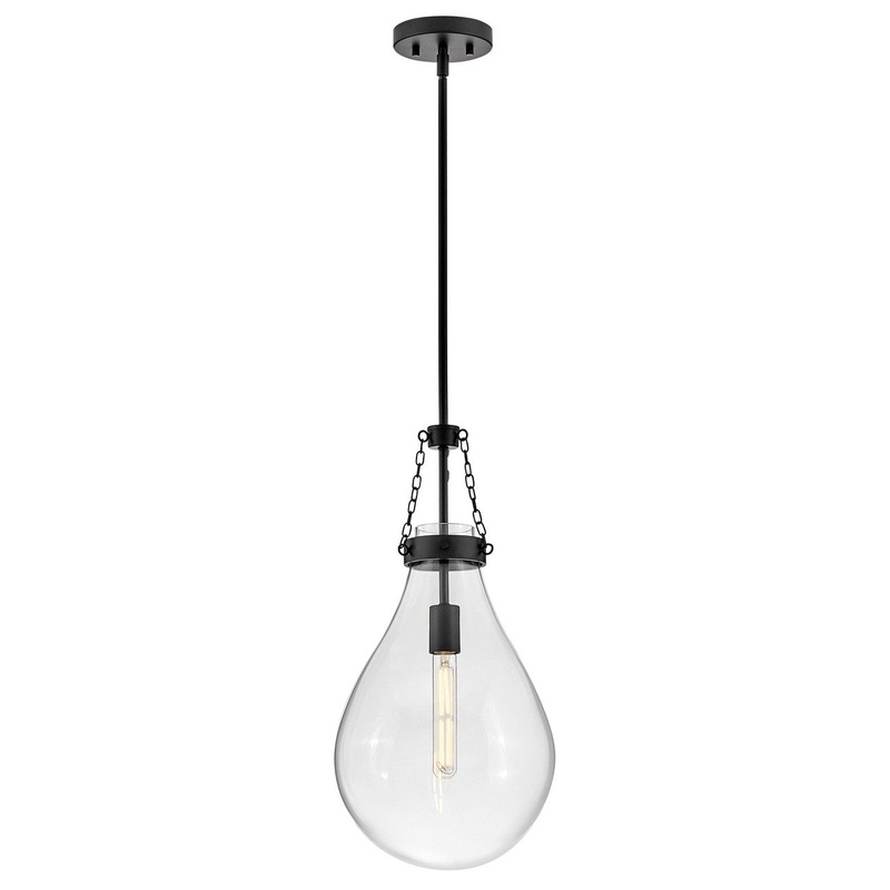 LED Pendant from the Eloise Collection in Black Finish by Hinkley