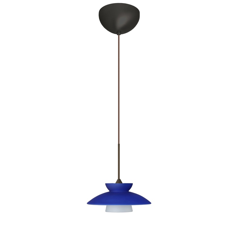 One Light Pendant from the Trilo Collection in Bronze Finish by Besa