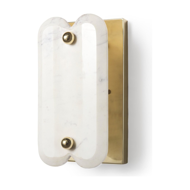 Stein Wall Sconce Gold Metal | White Marble