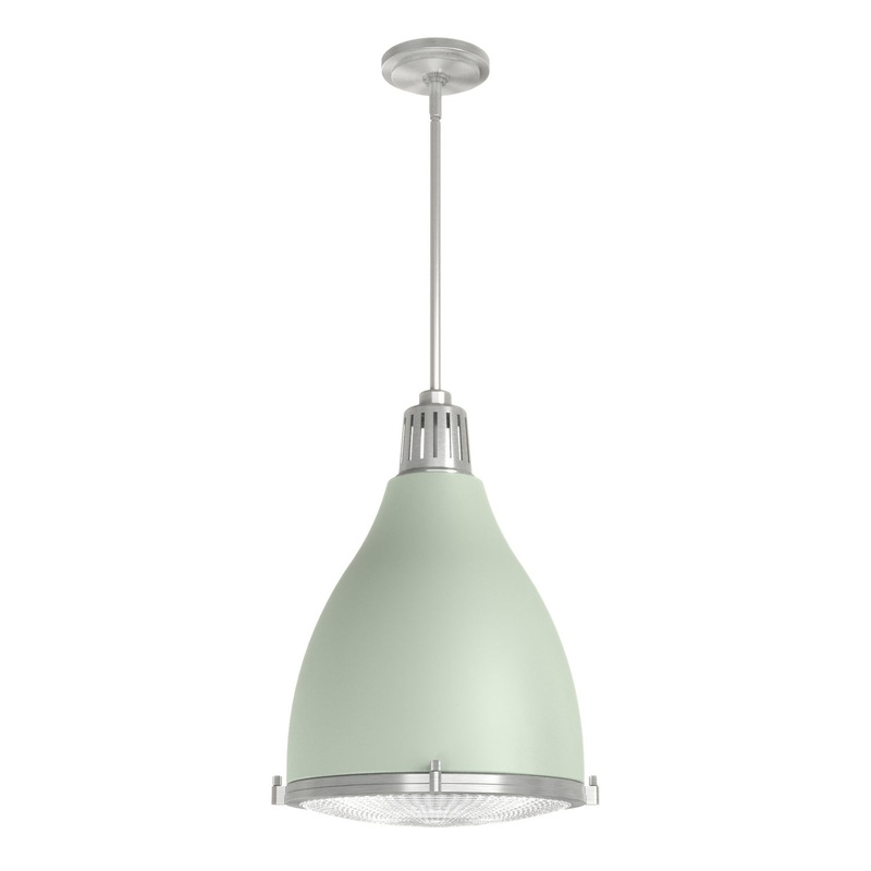 Three Light Pendant from the Bluff View Collection in Soft Sage Finish by Hunter