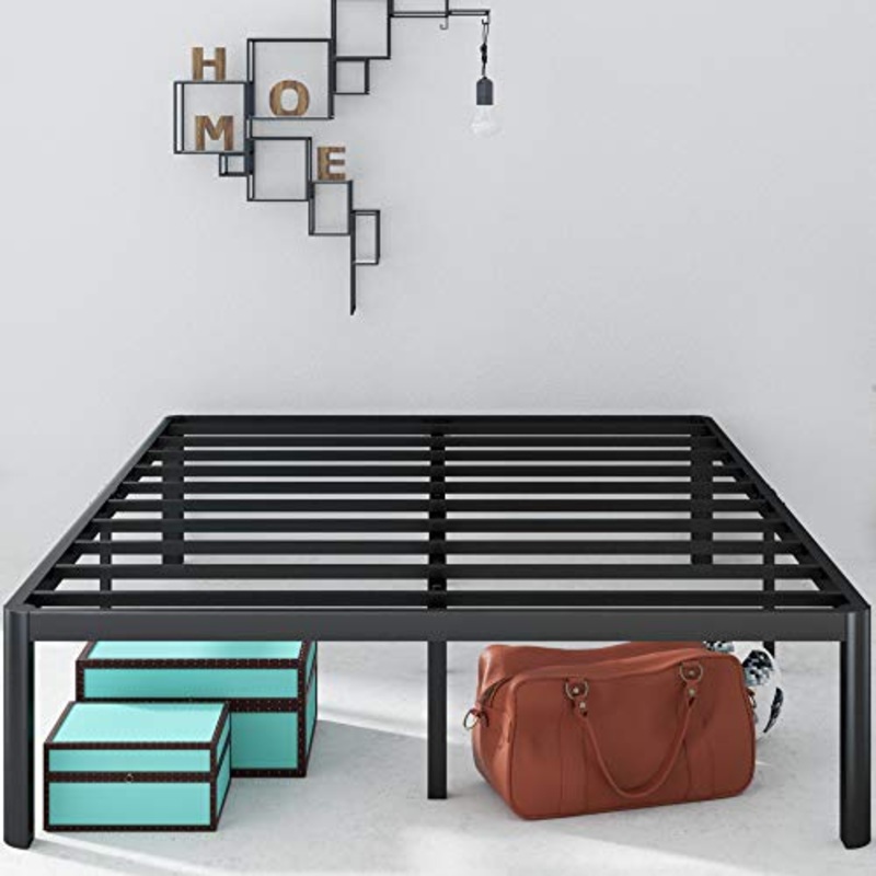 ZINUS Van 41 cm Telaio per letto a piattaforma in metallo | Supporto a doghe in acciaio | Facile da montare | Vano portaoggetti sotto il letto | 140 x 190 cm | Nero