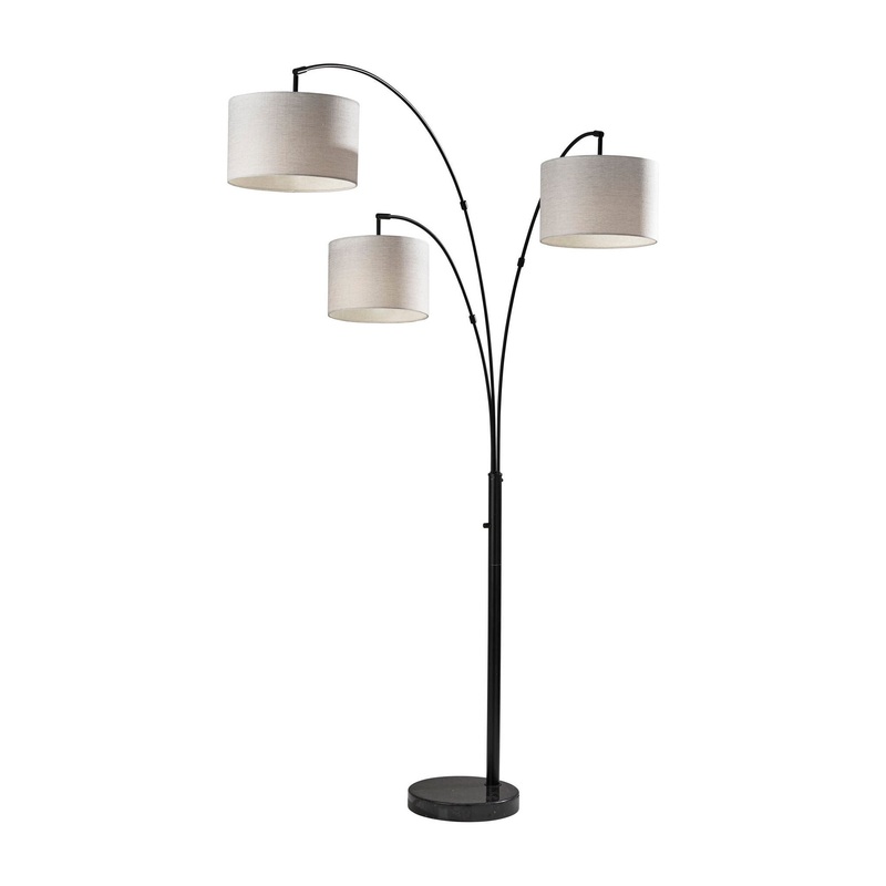 Bowery 3-Arm Arc Lamp Black