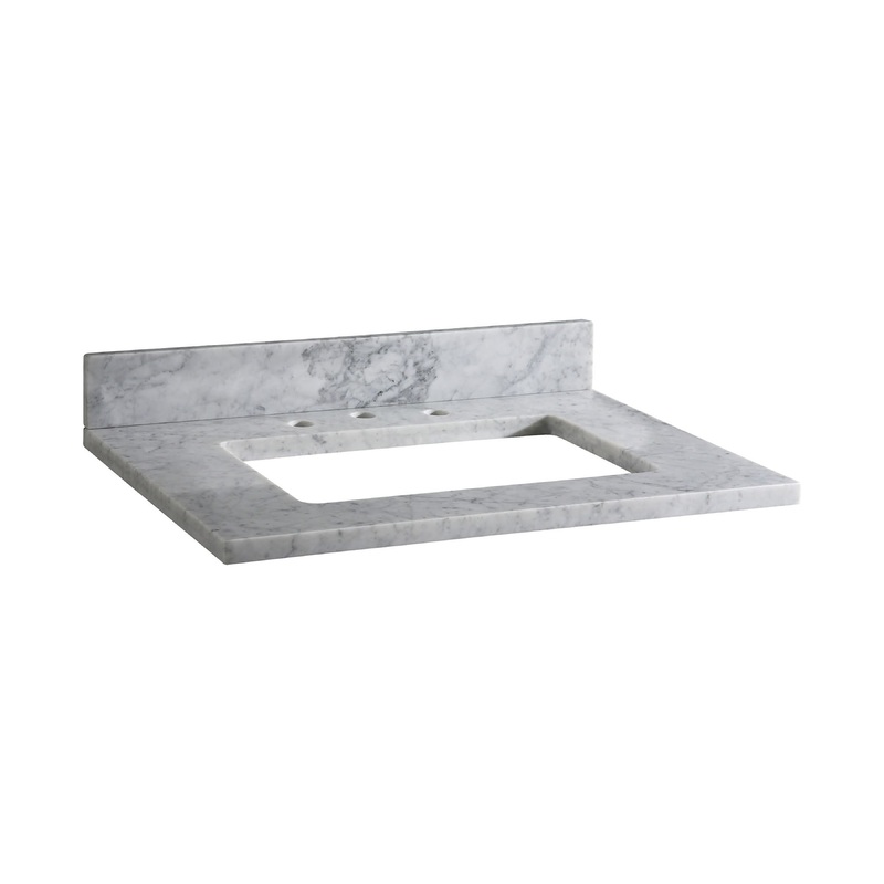 Elk MAUT25RWT Stone Top – 25-inch for Rectangular Undermount Sink – White Carrara Marble