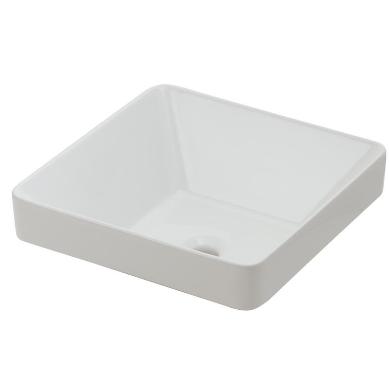 Foremost 13-0081-W Piuma semi Drop in Sink, Square, White (Showroom Display)
